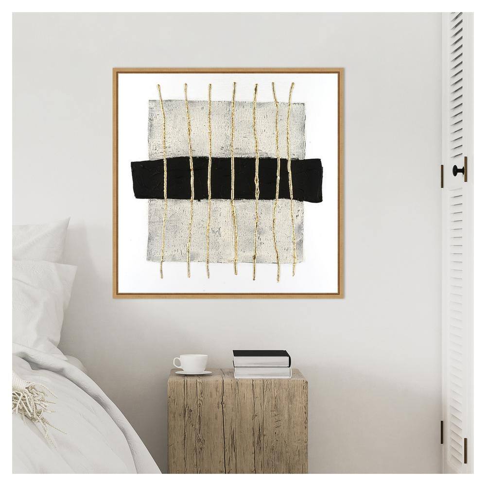 Textured Tablets II Abstract Canvas Art with Sylvie Maple Frame