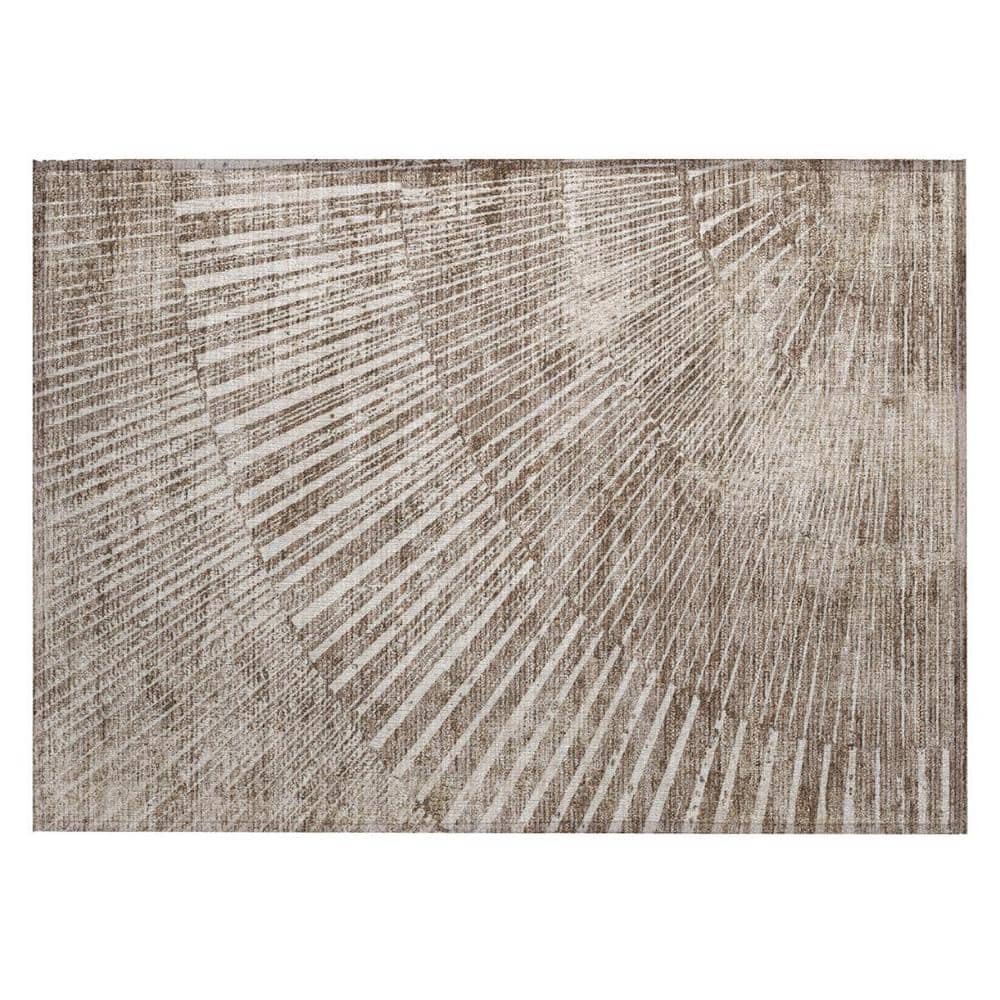 Taupe and Ivory 2 ft. x 3 ft. Woven Abstract Rectangle Indoor/Outdoor Area Rug price history on PriceWatchPro