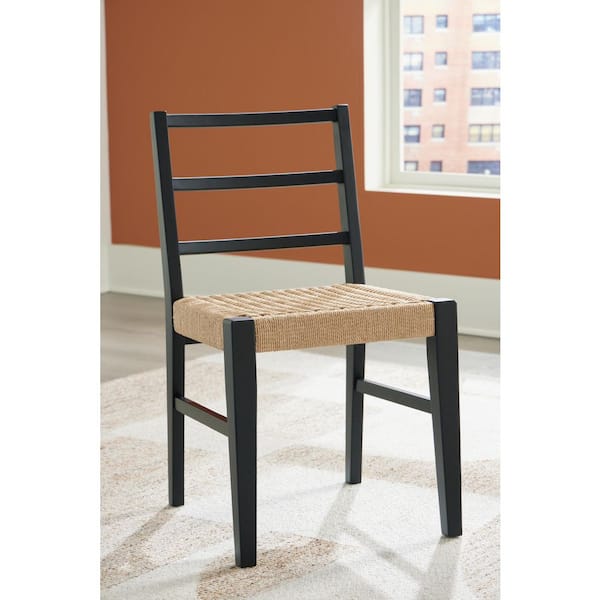 Isanti Black / Light Brown Rattan Side Chair Set of 2