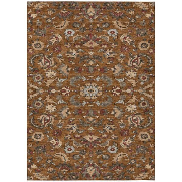 Chantille Machine Washable Indoor/Outdoor Abstract ACN2473 Paprika 5 ft. x 7 ft. 6 in. Area Rug