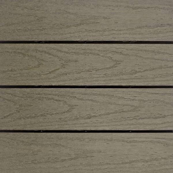 NewTechWood UltraShield Naturale 1 ft. x 1 ft. Quick Deck Outdoor Composite Deck Tile Sample in Egyptian Stone Gray