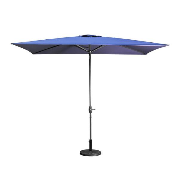HOTEBIKE 10 ft. x 6.5 ft. Rectangular Market Outdoor Patio Umbrella in Navy Blue