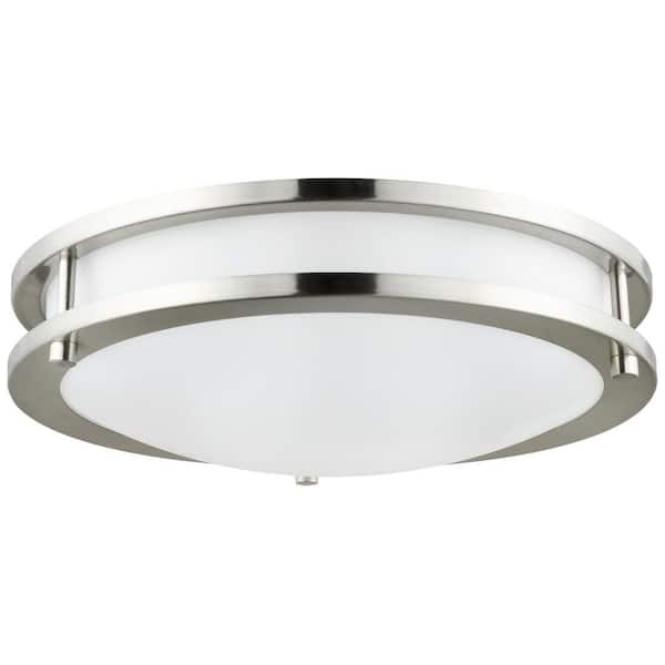 Sunlite 18in. 1-Light Brushed Nickel Selectable LED Dimmable 2000 Lumens Ceiling Flush Mount,Selectable CCT 5 Color Temperatures