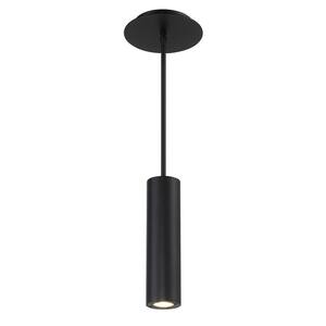 Caliber 10 in. 90-Watt Equivalent Integrated LED Black Pendant with Acrylic Shade