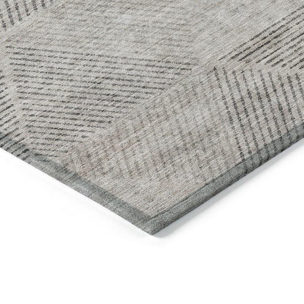 Chantille Machine Washable Indoor/Outdoor Abstract ACN777 Taupe 9 ft. x 12 ft. Area Rug