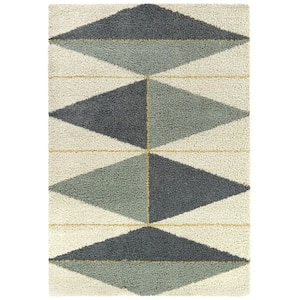 Levine Navy 6 ft. 7 in. x 9 ft. Geometric Area Rug