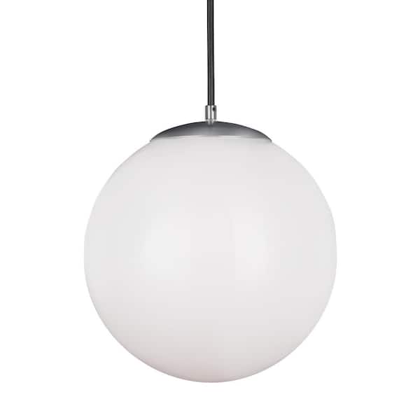 TIELLA Iracema 1-Light Contemporary Satin Aluminum Ceiling Pendant Light with Smooth White Glass Shade