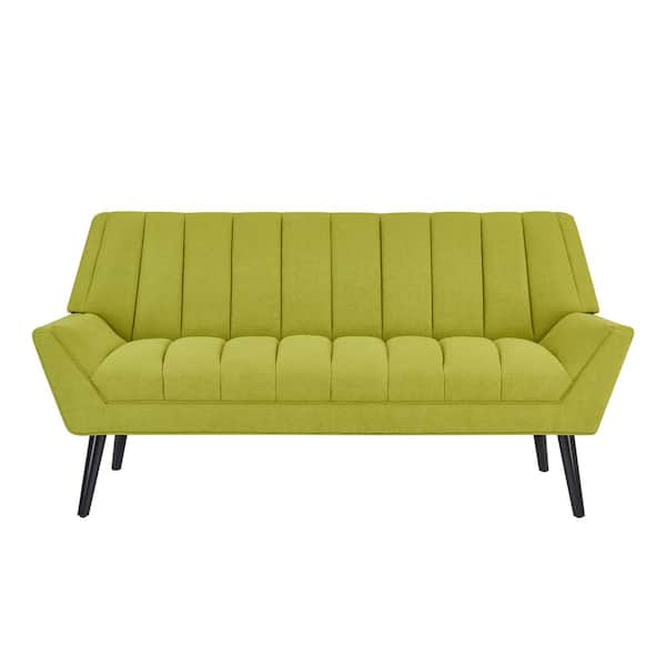 Handy Living 65.5 in. Apple Green Polyester 2-Seater Lawson Sofa with Flared Arms