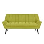 65.5 in. Apple Green Polyester 2-Seater Lawson Sofa with Flared Arms
