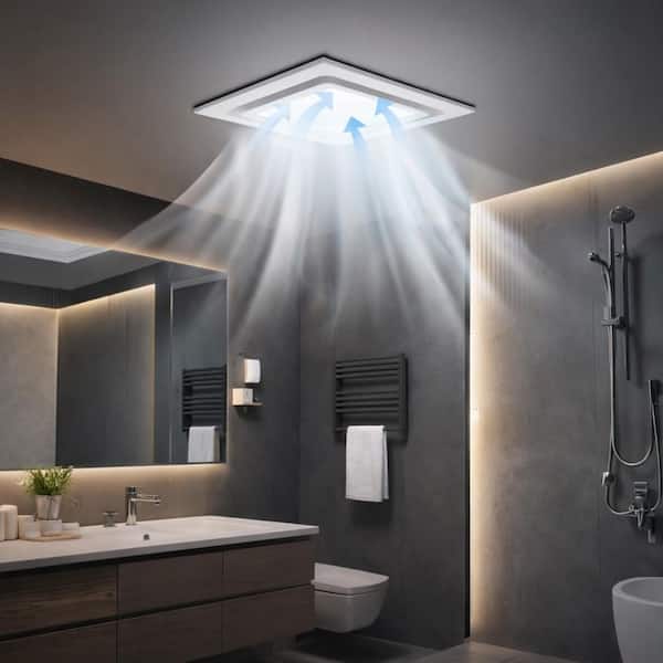 11.8 in. LED Semi-Flush Mount Bathroom Exhaust Fan 1.0 Sone 120 CFM Quiet Ventilation for 10 x 10 Ceiling