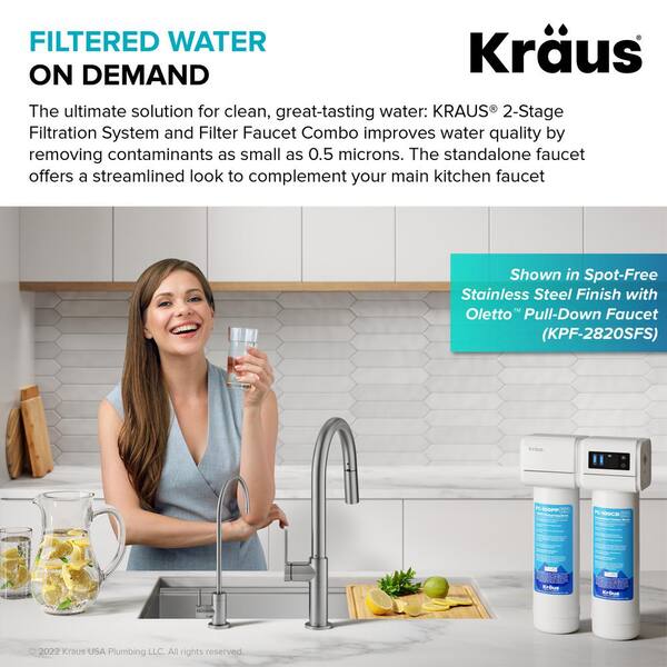 KRAUS Purita 100% Lead-Free Kitchen Water Filter Faucet in Brushed Gold