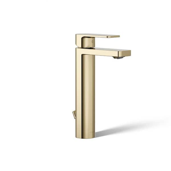 KOHLER Parallel Tall Single-Handle Bathroom Sink Faucet 1.0 GPM in Vibrant French Gold
