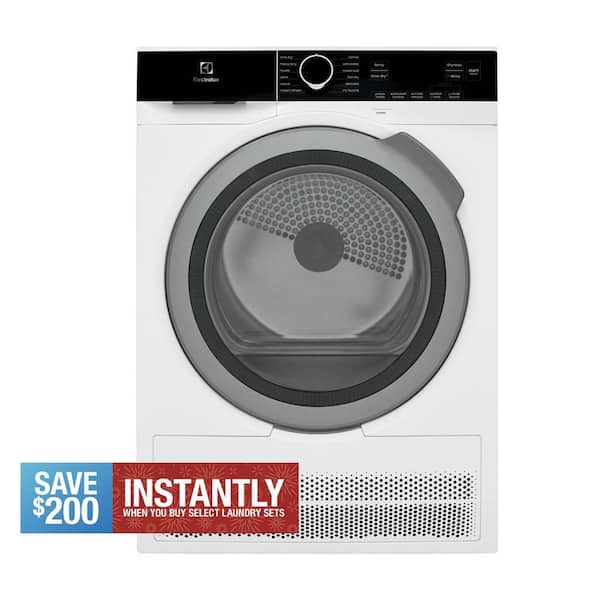 24 in. 4.0 cu. ft. Compact Stackable Electric Ventless Dryer in White with Instant Refresh, ENERGY STAR