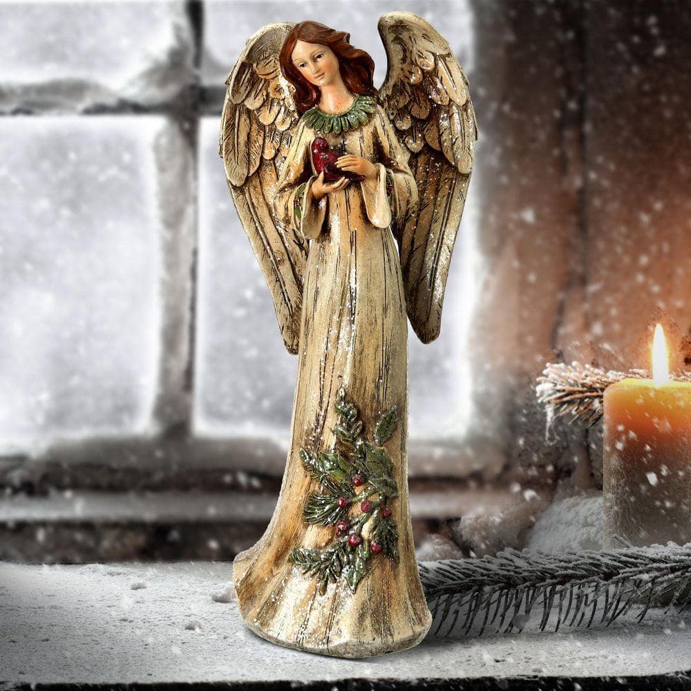 Regency International Brown 4.5 in. x 12 in. Resin Angel with