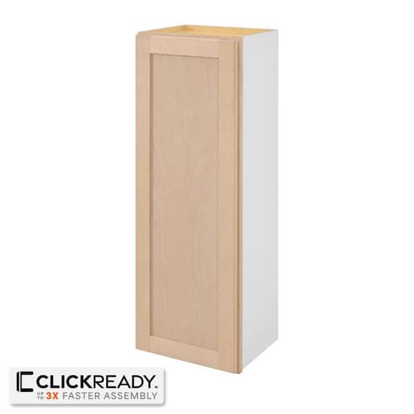 15 in. W x 12 in. D x 42 in. H Ready to Assemble Wall Kitchen Cabinet in Unfinished with CLICKREADY Technology