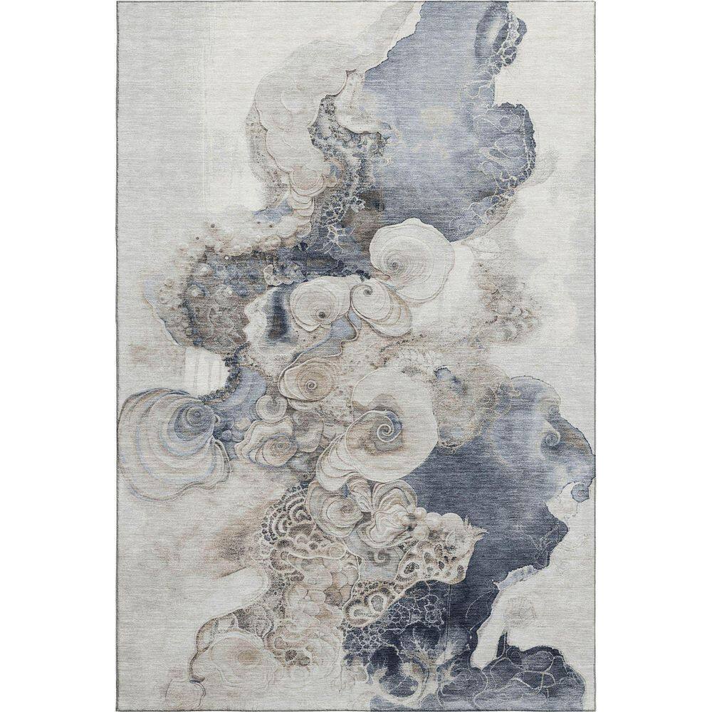 Mayfield Premium Machine Washable Abstract AMF1860 Ivory 3 ft. x 5 ft. Area Rug price history on PriceWatchPro