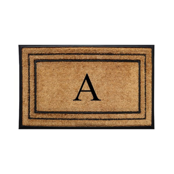 Unbranded A1HC Natural Coir Rubber Doormat, 25 in x 57 in, Heavy Duty, Dirt Trapping, Thick Non Slip Monogrammed A Doormats