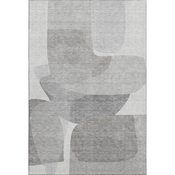 Mayfield Premium Machine Washable Abstract AMF2121 Linen 10 ft. x 14 ft. Area Rug