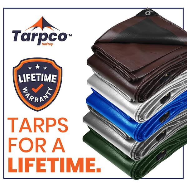 TARPCO SAFETY 25 ft. x 40 ft. Silver and Black Polyethylene Heavy Duty 14  Mil Tarp, Waterproof, UV Resistant, Rip and Tear Proof TS-101-25x40 The  Home Depot