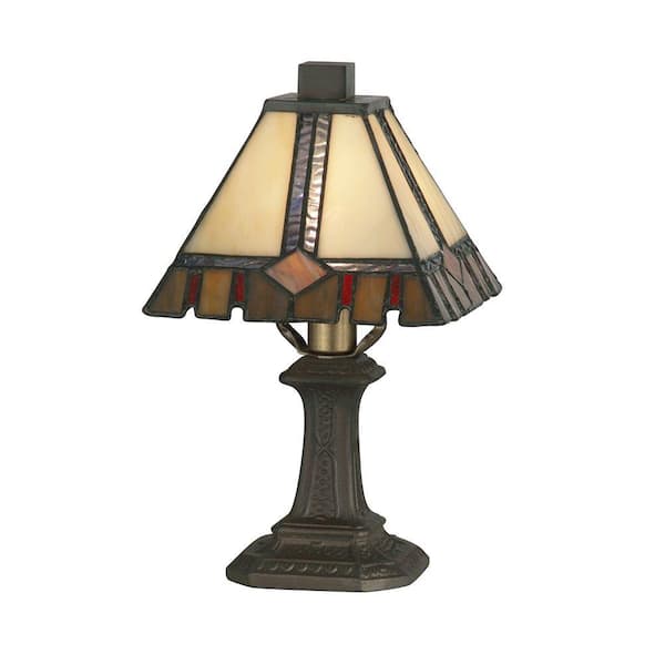 Dale Tiffany 10.75 in. Castle Cut Antique Bronze Accent Lamp