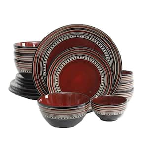 Cafe Versailles 16-Piece Casual Red Stoneware Dinnerware Set (Service for 4)
