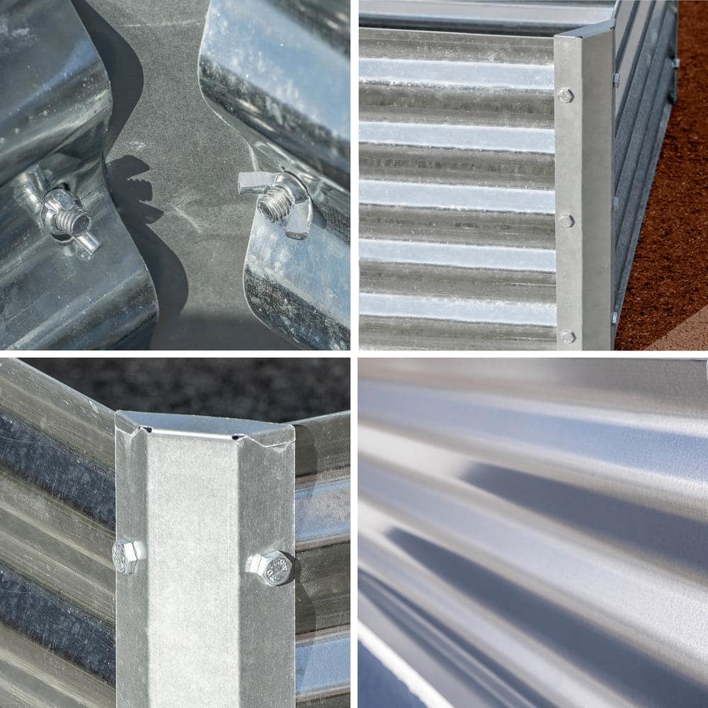 Galvanized Steel Raised Garden Bed for Outdoor Yard
