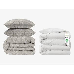 GOTS Certified 4-Pieces Ivana Paisley 100% Organic Cotton Duvet Cover Set with 400 GSM Wool Comforter