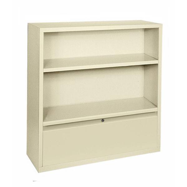 Sandusky 42 in. Putty Metal 2-shelf Standard Bookcase with Adjustable Shelves