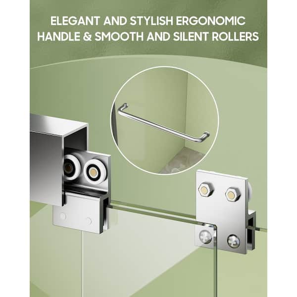 niveal Loopy 60 in. W x 76 in. H Sliding Glass Shower Doors with 1/4
