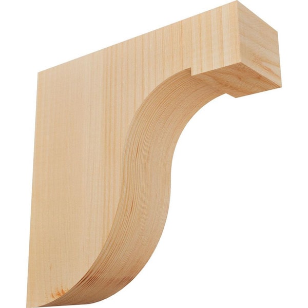 Ekena Millwork 3-1/2 in. x 12 in. x 12 in. Douglas Fir Del Monte Smooth Corbel
