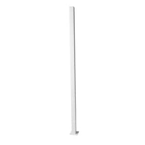 2 in. x 2 in. x 5 ft. White Metal Fence Post with Flange and Post Cap
