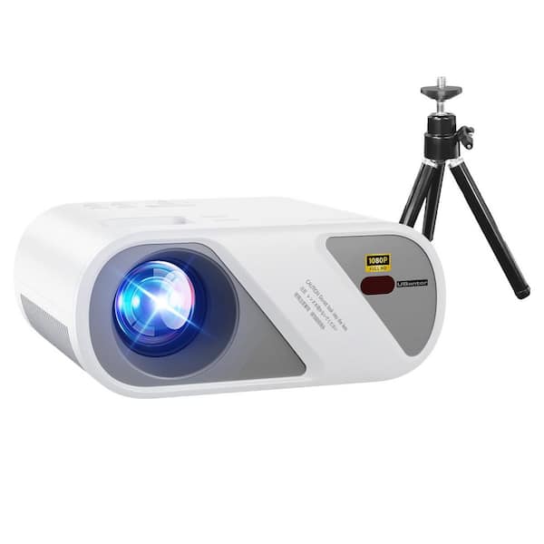 1920 x 1080 Full HD LCD Portable Projector with 9500 Lumens, 300 in. Display, White