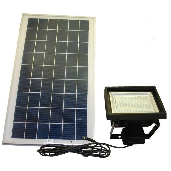 Solar Goes Green Solar Black 156 SMD-LED Outdoor Flood Light with Remote Control Timer
