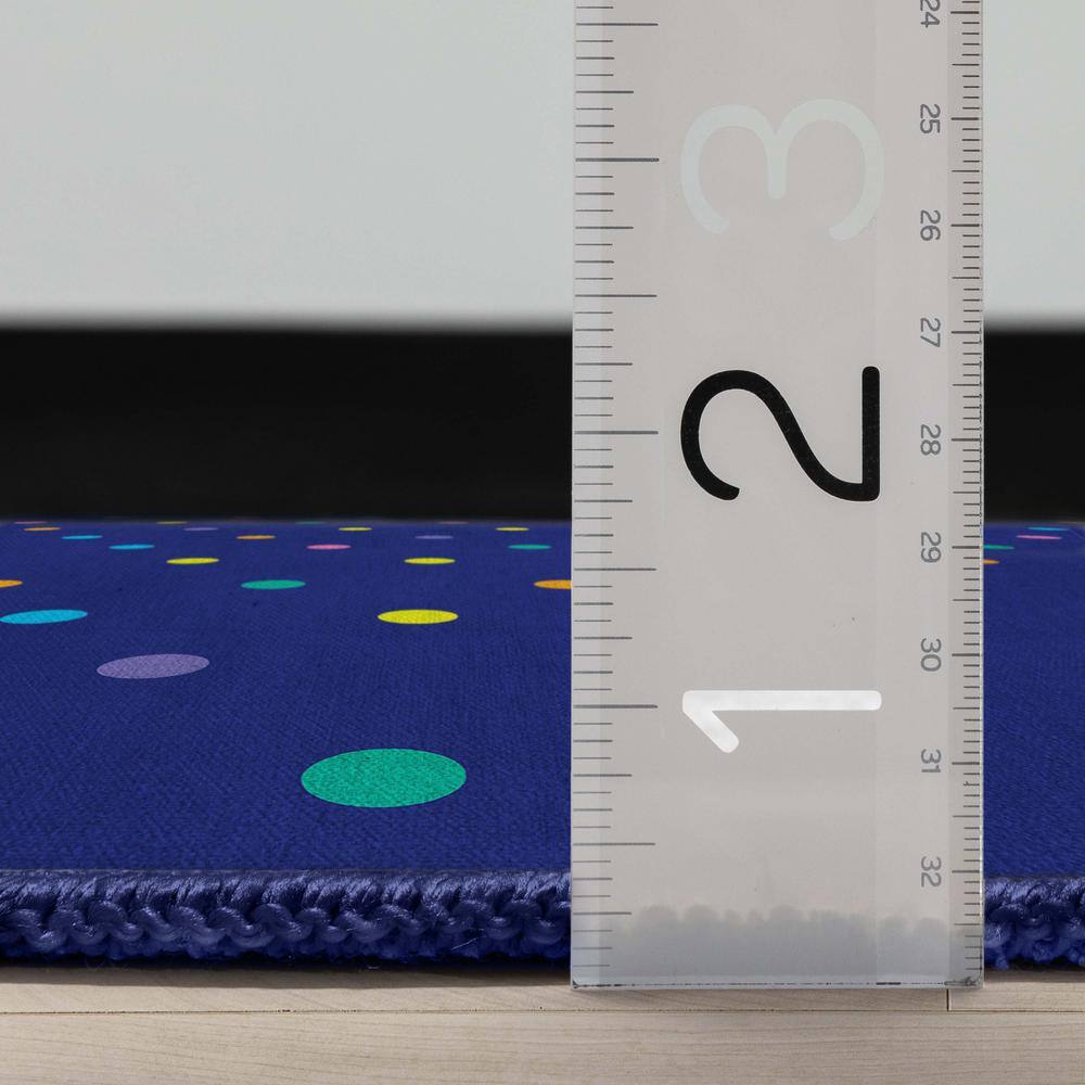 Crayola Polka Dot Blue Synthetic 5' x 7' Area Rug