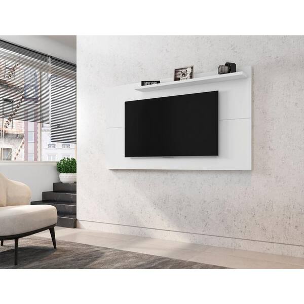 Luxor Baxter 63 in. White Particle Board Entertainment Center Fits