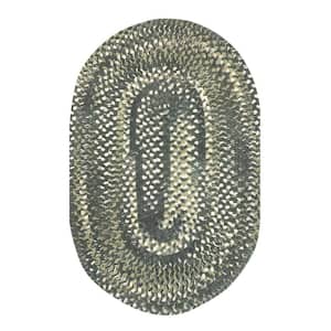 Ombre Briad Collection Olive 36" x 60" Oval 100% Cotton Chenille Reversible Indoor Area Rug