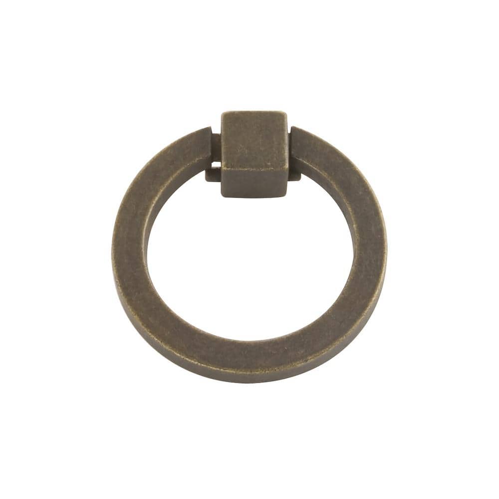 Windover Antique Copper Ring Cabinet Pull with Mounting Hardware