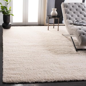 California Shag Ivory 5 ft. x 8 ft. Solid Area Rug