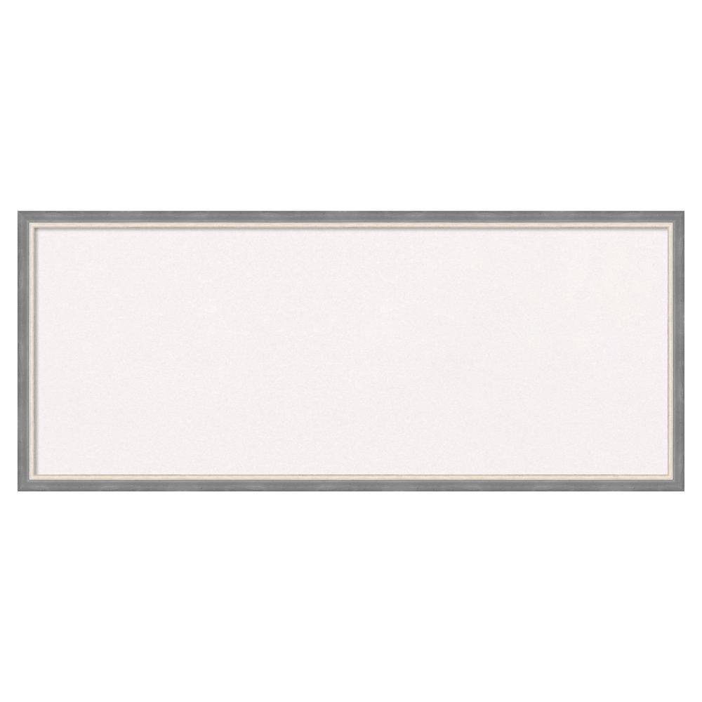 Amanti Art Theo Grey Narrow White Corkboard 31 in. x 13 in. Bulletin