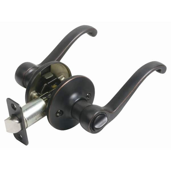 Design House Scroll Oil-Rubbed Bronze Privacy Bed/Bath Door Handle