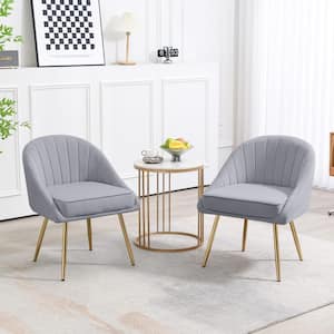 Biscuit Gray Upholstered Dining Chair with Tufted Back (Set of 2)