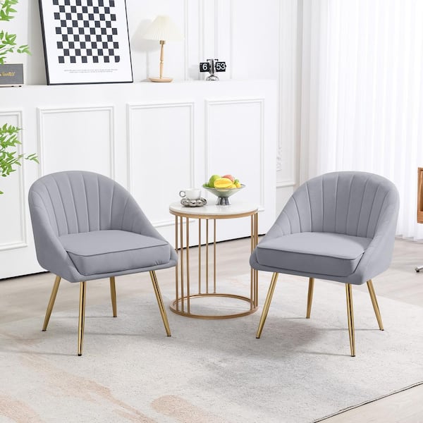 JEAREY Biscuit Gray Upholstered Dining Chair with Tufted Back (Set of 2)