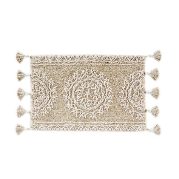 SKL Home Medallia 20 in. x 30 in. Natural Cotton Bath Rug