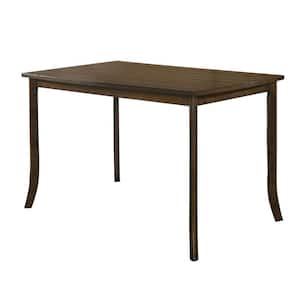 59.13 in. Rectangular Brown Wooden Top Counter Height Table with Saber Legs (350 lb.)