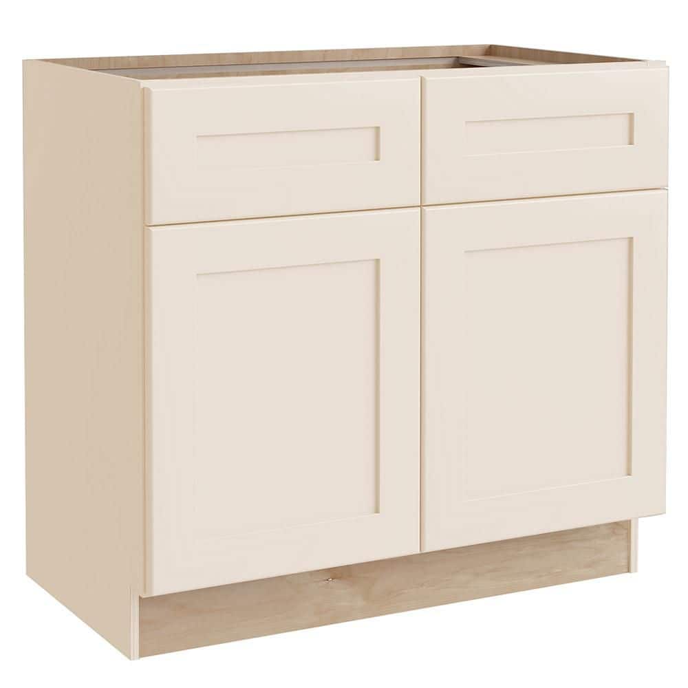 Newport 33 in. W x 24 in. D x 34.5 in. H Assembled Plywood Base Kitchen Cabinet in Blended Cream with Soft Close price history on PriceWatchPro