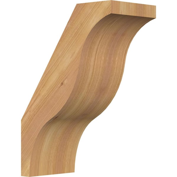Ekena Millwork 5 1/2"W x 10"D x 14"H Funston Smooth Knee Brace, Western Red Cedar