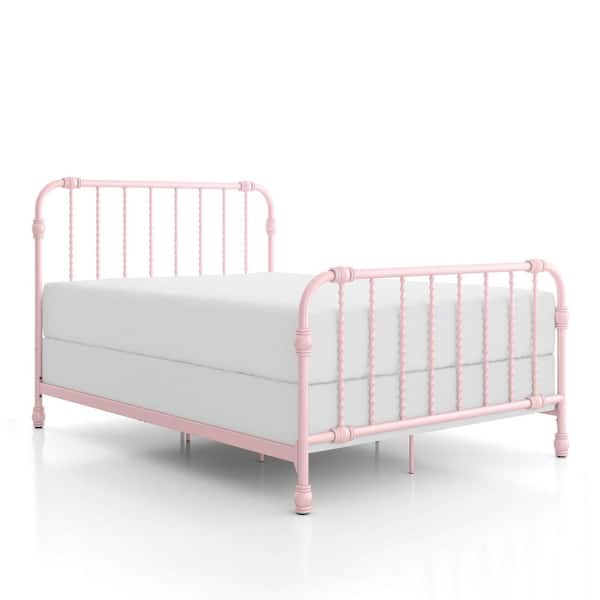 Furniture of America Duffy Pink Metal Frame Full Panel Bed EC