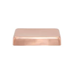 6 in. x 6 in. Copper Flat Top Slip Over Fence Post Cap with 3/4 in. Lip and Screws