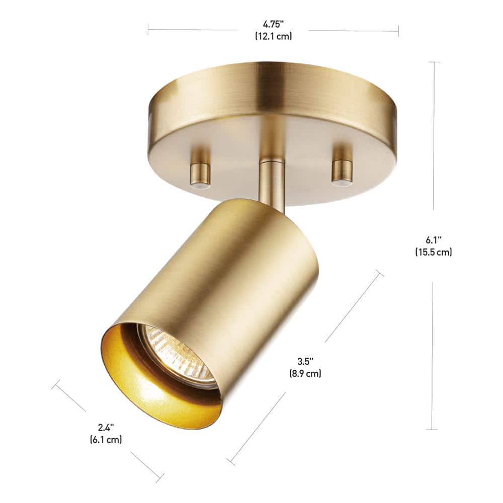 Pratt Petite Matte Brass Pivoting Track Spotlight