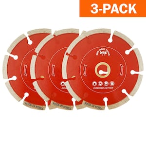 4 in. Professional Segmented Cut Diamond Blade for Cutting Granite, Marble, Concrete, Stone, Brick and Masonry (3-Pack)